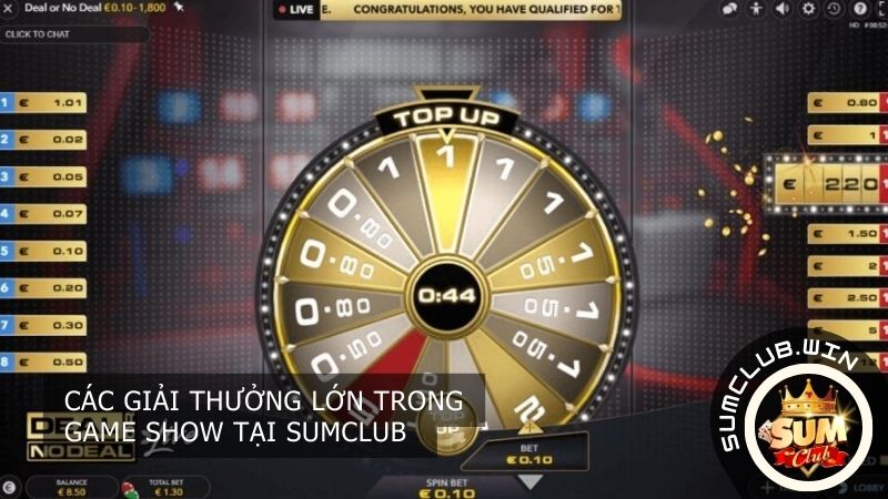 Các giải thưởng lớn trong Game Show tại SUMCLUB 